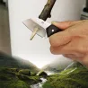 Mini foldable knife - stainless steel - wooden handle - with leather coverKnives & Multitools