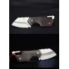 Mini foldable knife - stainless steel - wooden handle - with leather coverKnives & Multitools