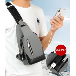 Luxurious chest / shoulder bag - backpack - USB charging port - waterproof - unisexBackpacks