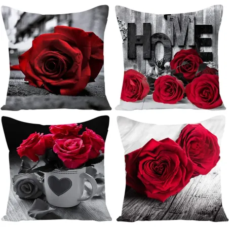 Dekorativer Kissenbezug - rote Rosen - 45 * 45cm