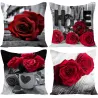 Dekorativer Kissenbezug - rote Rosen - 45 * 45cm