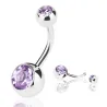 Nabelring - mit einem Kristall - Piercing - 5 - 8 mm - 10 Stück