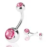 Nabelring - mit einem Kristall - Piercing - 5 - 8 mm - 10 Stück