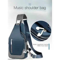 Multifunction backpack - shoulder / chest bag - USB charging port - earphones hole - waterproofBackpacks