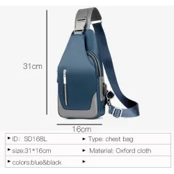 Multifunction backpack - shoulder / chest bag - USB charging port - earphones hole - waterproofBackpacks