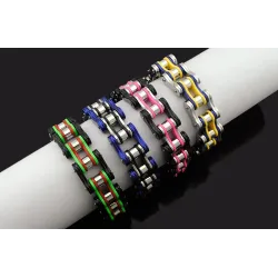 Motorrad-Kettengliedarmband - Edelstahl