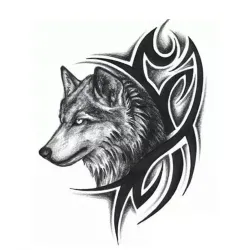 Wolf - wasserdichtes temporäres gefälschtes Tattoo