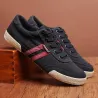 Klassischer Herrenschuh - flache Canvas-Sneakers - runde Schuhspitze - zum Schnüren