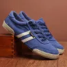 Klassischer Herrenschuh - flache Canvas-Sneakers - runde Schuhspitze - zum Schnüren