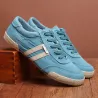 Klassischer Herrenschuh - flache Canvas-Sneakers - runde Schuhspitze - zum Schnüren