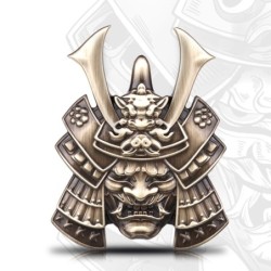 Auto- / Motorradaufkleber aus Metall - Emblem - japanischer Samurai