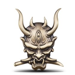 Auto- / Motorradaufkleber - Metallemblem - 3D japanischer Samurai