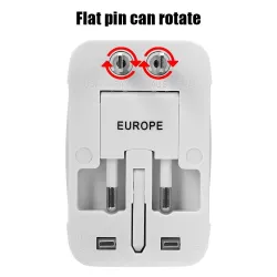 Universal power - travel adapter - with 2 USB ports - AU US UK EU plug inverterPlugs