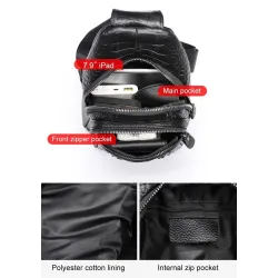 Stilvolle Brusttasche - Lederrucksack - Krokodilledermuster