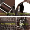 Luxuriöse Lederhandtasche - mit Schultergurt - Krokodilhautmuster - echtes Leder