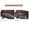 Luxuriöse Lederhandtasche - mit Schultergurt - Krokodilhautmuster - echtes Leder