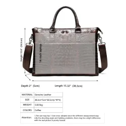 Luxuriöse Lederhandtasche - mit Schultergurt - Krokodilhautmuster - echtes Leder