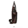 Luxuriöse Lederhandtasche - mit Schultergurt - Krokodilhautmuster - echtes Leder