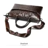 Luxuriöse Lederhandtasche - mit Schultergurt - Krokodilhautmuster - echtes Leder