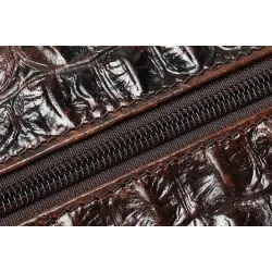 Luxuriöse Lederhandtasche - mit Schultergurt - Krokodilhautmuster - echtes Leder