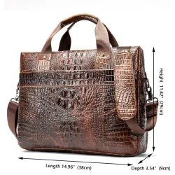 Luxuriöse Lederhandtasche - mit Schultergurt - Krokodilhautmuster - echtes Leder
