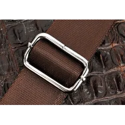 Luxuriöse Lederhandtasche - mit Schultergurt - Krokodilhautmuster - echtes Leder