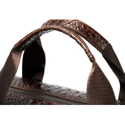 Luxuriöse Lederhandtasche - mit Schultergurt - Krokodilhautmuster - echtes Leder
