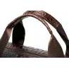 Luxuriöse Lederhandtasche - mit Schultergurt - Krokodilhautmuster - echtes Leder
