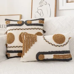 Exklusiver Kissenbezug - Baumwollstickerei - marokkanischer Boho-Stil