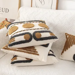 Exklusiver Kissenbezug - Baumwollstickerei - marokkanischer Boho-Stil