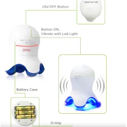 Professionelles Mini-Massagegerät - Entspannung - Schmerzlinderung - mit LED - Tintenfischform