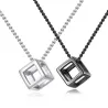 Punk style necklace - hollow out cube shape pendant - unisexNecklaces