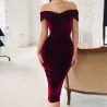 Modisches Samtkleid - schulterfrei