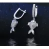 Stilvolles Schmuckset - Halskette - Ohrringe - Rotäugiger Fisch - 925er Sterlingsilber - Zirkonia