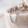 Ohrringe im Retro-Stil - Doppelringe - Kette