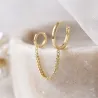 Ohrringe im Retro-Stil - Doppelringe - Kette