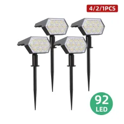 Solarbetriebene Leuchten - Landschaftsstrahler - 3 Beleuchtungsmodi - 92 LED - IP67 wasserdicht