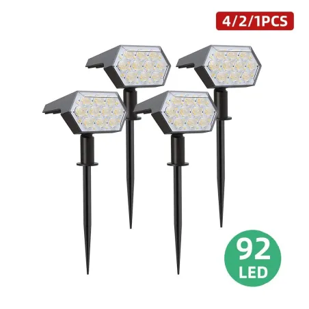 Solarbetriebene Leuchten - Landschaftsstrahler - 3 Beleuchtungsmodi - 92 LED - IP67 wasserdicht