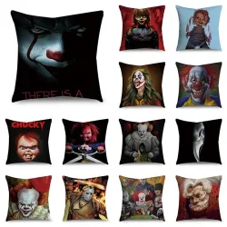 Dekorativer Kissenbezug - Halloween / Horror / Annabelle bedruckt - 45 cm * 45 cm