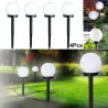 Garten Solarleuchte – Erdstab – runde Kugel – LED – wasserdicht – 4 Stück