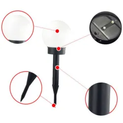 Garten Solarleuchte – Erdstab – runde Kugel – LED – wasserdicht – 4 Stück