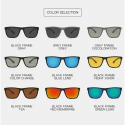 Klassische quadratische Sonnenbrille – polarisiert – flexibles Gummi – Unisex