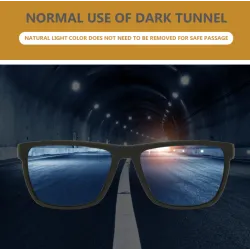 Klassische quadratische Sonnenbrille – polarisiert – flexibles Gummi – Unisex