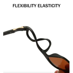Klassische quadratische Sonnenbrille – polarisiert – flexibles Gummi – Unisex