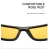 Klassische quadratische Sonnenbrille – polarisiert – flexibles Gummi – Unisex