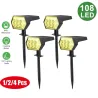 Solarbetriebenes Licht - Landschaftsstrahler - 4 Beleuchtungsmodi - 108 LED - IP65 wasserdicht