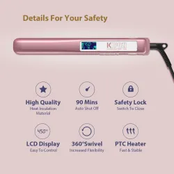 Professioneller 2-in-1-Haarglätter - Lockenwickler - Titan - LCD-Digitalanzeige