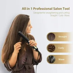 Professioneller 2-in-1-Haarglätter - Lockenwickler - Titan - LCD-Digitalanzeige