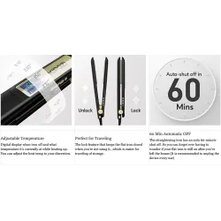Professioneller 2-in-1-Haarglätter - Lockenwickler - Titan - LCD-Digitalanzeige
