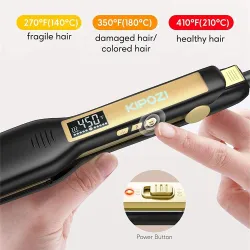 Professioneller 2-in-1-Breitglätter – Lockenwickler – digitales LCD-Display – duale Spannung